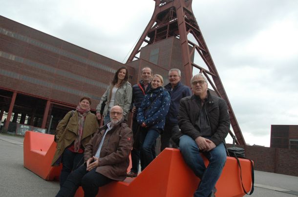 Der Arbeitskreis Mühlsteinrevier RheinEifel beim Besuch des UNESCO-Welterbes Zeche Zollverein in Essen. Foto: Frank Neideck
